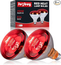250 Watt Red Heat Lamp Bulbs, Chicken Infrared Incandescent Light Bulb, Brooder Heat Lamps for Chickens, Chicks, Reptile, Pets, Coop, Poultry, Food, Bathroom, Ceiling, E26 Base - 2 Pack