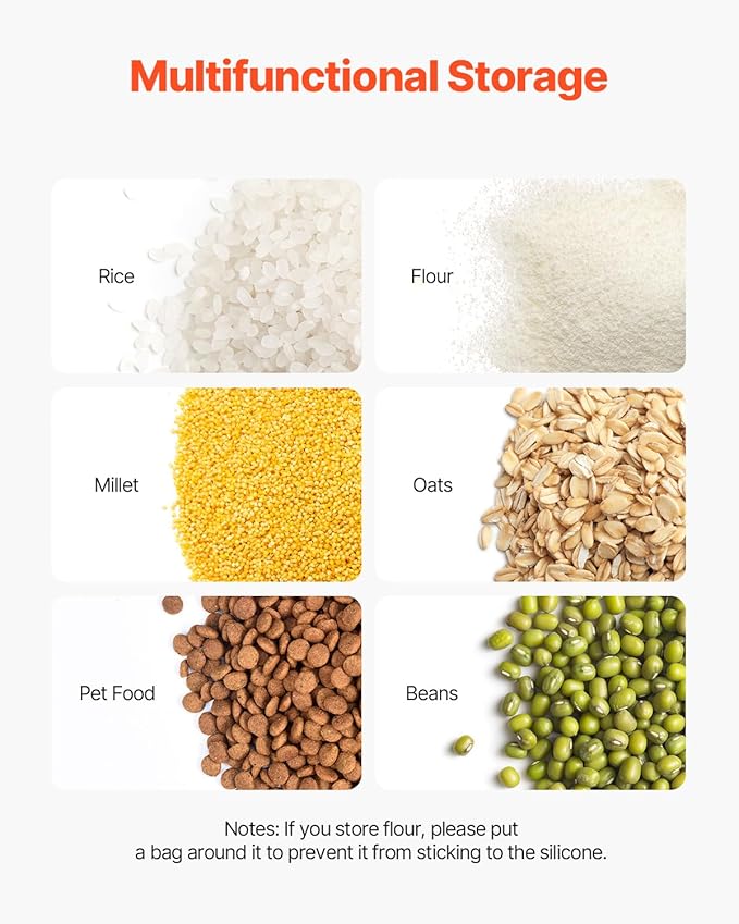 Mophorn 21 Gallon Food Storage Containers 500 Cup Ingredient Bin with Scoop and Sliding Lid Commercial Food Container Ideal for Rice storage, Dog Food Container, Flour and Sugar Containers, White