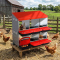 Metal Chicken Nesting Boxes, Roll Away Egg Collection with Lid Cover to Protect Eggs, Easy Clean Ventilated Design for Chicken Coop, Hen Roosting Boxes for Laying