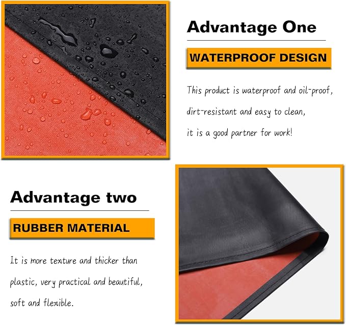Homsolver Thick Rubber Waterproof Apron, Adjustable Heavy Duty Dishwashing Apron, Work Apron For Cooking, Cleaning Fish, Gardening, Lab Work, Butcher And Dog Grooming