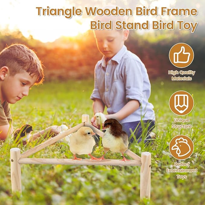 Chicken Strong Wooden Roosting Bar, Strong Roosting Bar for Brooder, Chick Wooden Perch 16.5 × 6.2 Inch Training Chicken Stand Toy for Bird Parrots Macaw