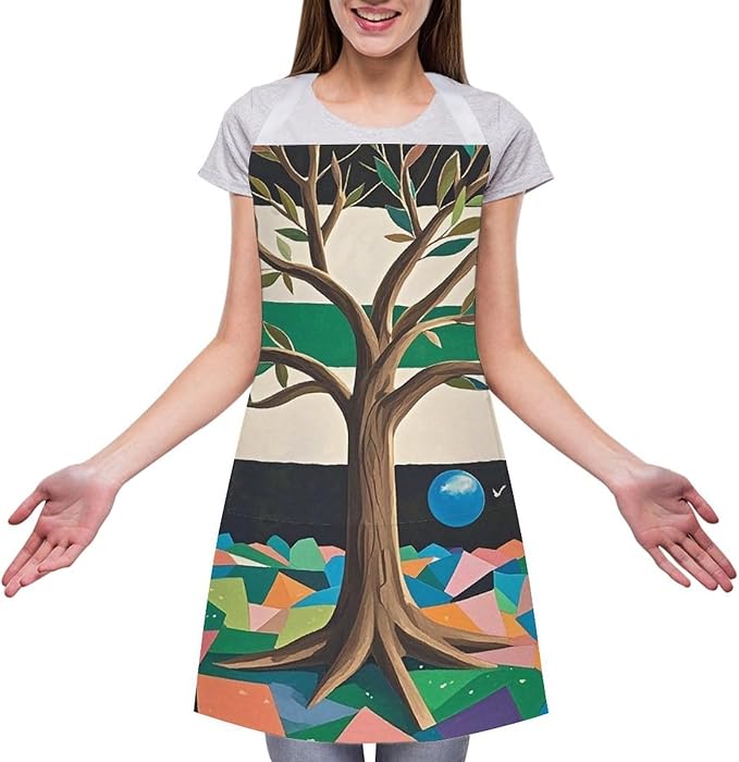 Waterproof Apron Adjustable Bib Aprons with Pockets Smiling Apron Kitchen Aprons for Women Men