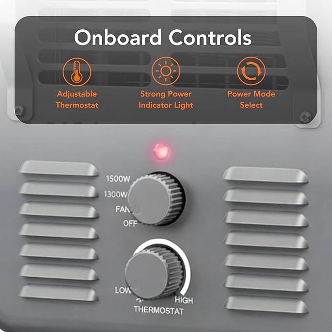 Comfort Zone Electric Portable Milkhouse Style Utility Space Heater with Adjustable Thermostat, Overheat Protection, and Safety Tip-Over Switch, Ideal for Garage or Greenhouse, 1,500W, CZ798
