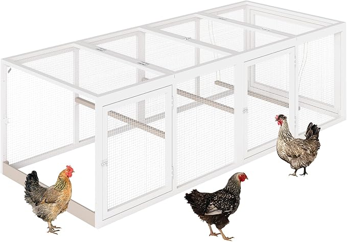 Chicken Coop Extension Run, Wooden Outdoor Chicken Run 18.68 ft²Large Expend Hen House Universal Chicken Run with Perches Perfect for 4-6 Chickens, Ducks & Small Animals (80.3" L x 33.5" W x 25" H)
