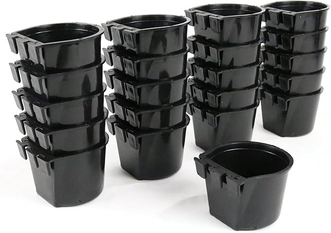 The ROP Shop 12-Pack - 8oz Black Cage Cup for Feed & Water for Poultry Ducks, Birds, Hamsters