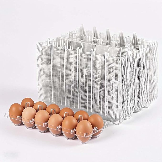 120 pcPlastic Bulk EggCarton,clear egg carton cheap bulk, Suitable For Storing Egg in Farmers' Markets, Supermarkets, Kitchens(2 * 6)