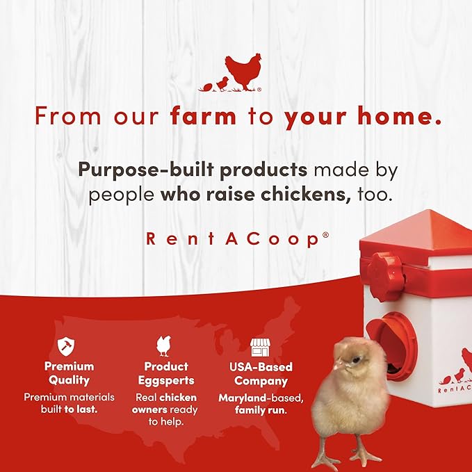 RentACoop Big Red Barn Chick Brooder Set | Durable, Lightweight, Easy-Clean, Multipurpose | with Heating Plate, Feeder, Waterer, Absorbent Hatchling Liners, Jute Liners, LED Light, Security Latch