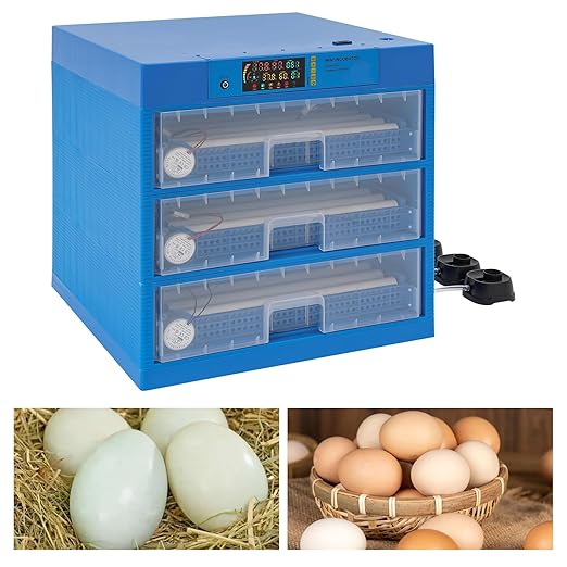 180 Eggs Incubator, Intelligent Automatic Egg Rotating Incubator with Auto Turning and Temperature Humidity Control, Automatic Digital Poultry Hatcher Machine for Chicken Duck Quail Eggs