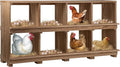 Nesting Boxes for Chickens 8 Compartment, Wall-Mounted Wooden Chicken Nesting Box, Ensuring Comfortable Egg Laying, Preventing Egg Falls, Perfect for Backyard and Poultry Farms