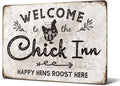 Heuhuww Funny Chicken Decor Chicken Coop Sign Farmhouse Roost Decor for Outdoor Farm Fence Hen Lovers 12"x 8" (H10)