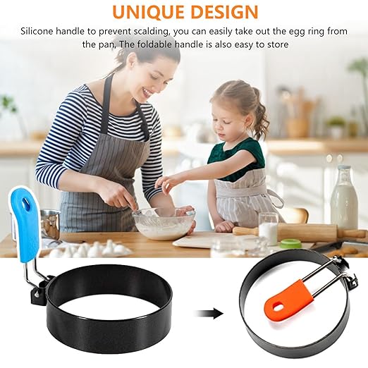 Griddle Breakfast Kit, Pancake Batter Dispenser, Griddle Accessories Including 4 Egg Rings and Silicone Oil Brush, 900ml Easy to Use Cupcake Dispenser for Baking Pancake