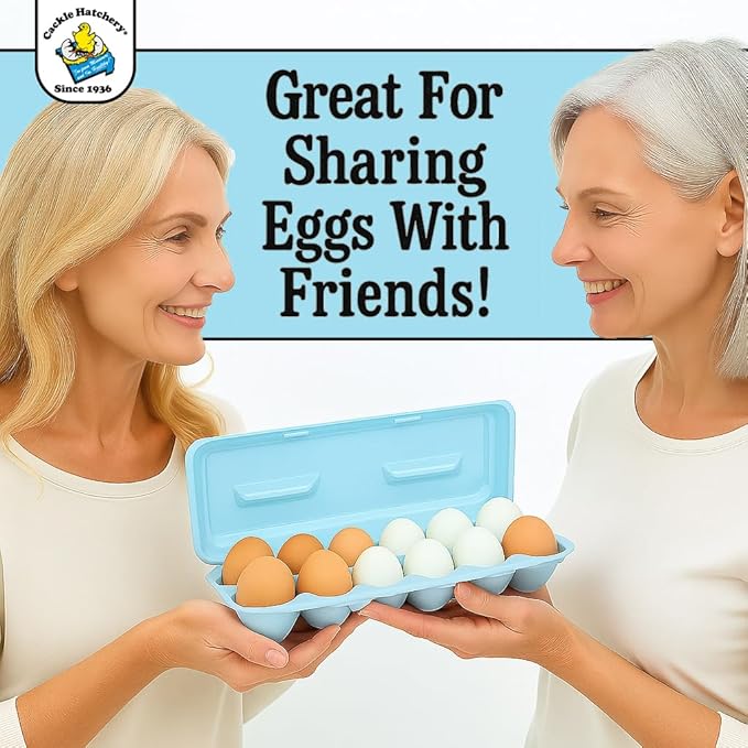 Cackle Hatchery Foam Egg Cartons for Chicken Eggs Holds 1 Dozen Eggs (Blue, 50pk)