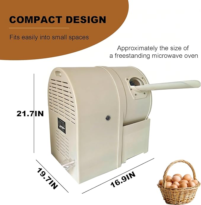 Electric Egg Washing Machine, Home/Commercial Automatic Egg Cleaning Machine, Egg Brushing Machine with Roller Brush for Chicken Duck Goose Egg (Single-barrel)