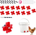 15pcs Chicken Waterer Nipples with Drill Bit, Side Mounted Poultry Water Feed Nipples Leakproof Automatic Poultry Waterer Chicken, Chick Water Feeder Drinker for Outdoor Use Accessories Supplies