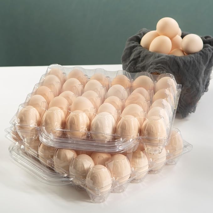 30 Piece Portable Transparent Egg Cartons Plastic Egg Container Specification 5×6 30 Piece Plastic egg Paper Box Suitable For Farm Egg Carton (5x6 30 portable bulk egg cartons, 30 pieces)