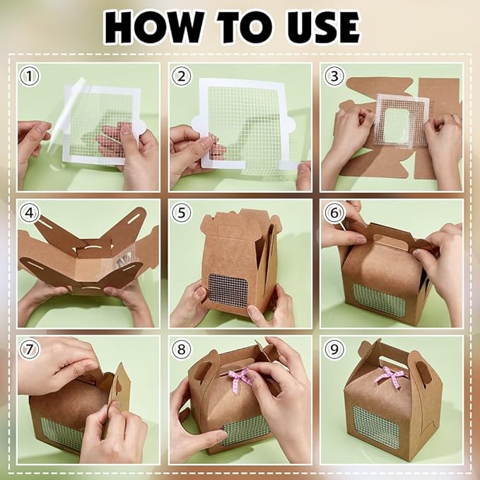 OLYCRAFT 20Pcs Chicken Party Favor Boxes Foldable Chicken Box with Bowknot Paper Straw Adhesive Nets Farm Animal Party Boxes Complete Farm Animal Box Kit Decoration for Chick Farms Theme Partys