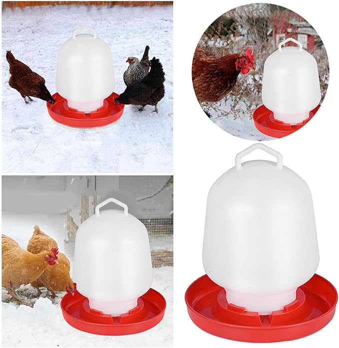 Poultry Waterer, 15L No Spill Durable Heavy Duty Chicken Feeders and Waterers,Hanging Bpa Free Plastic Large Chicken Waterer for Baby Chicks Turkeys Ducklings Quail Chickens Ducks