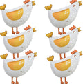 6pcs Chicken foil balloons,Aluminum chick mylar balloons, farm hen foil balloon for kids birthday baby shower farm animal party decortation.