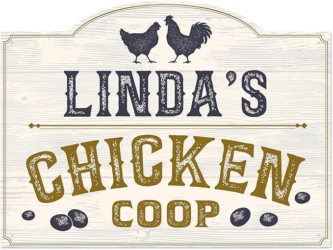 Custom Chicken Coop Sign, Personalized Name for Farm, for and Backyard Décor Sign, 18x24 Inches, Rust Free .063 Aluminum, Fade Resistant, Made in USA by Sigo Signs