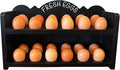 Black Premium Pine Wooden Egg Holder 2-Tier Durable 24-Egg Storage Solution Ideal for Modern and Rustic Kitchen Fresh Eggs