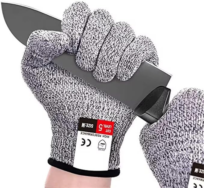Cut Resistant Gloves Food Grade, Level 5 Protection Kitchen Safety Gloves for Oyster Shucking, Mandolin Slicing, Meat Cutting & Fish Fillet Processing, Lightweight Chef Butcher Gloves, 1 Pair