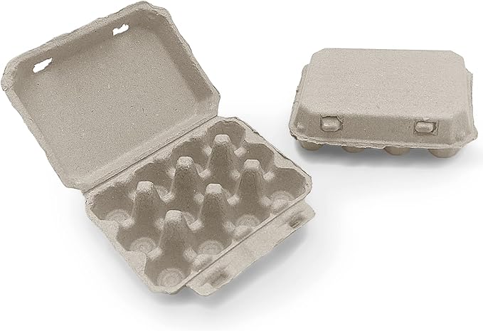 Henlay Quail Egg Cartons - Recycled Cardboard Paper Pulp 3x4 Square Style - Holds One Dozen Quail Eggs- Bulk (144)