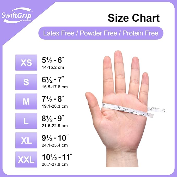 Disposable Nitrile Exam Gloves, 3-mil, Lilac Gloves Disposable Latex Free, Powder Free