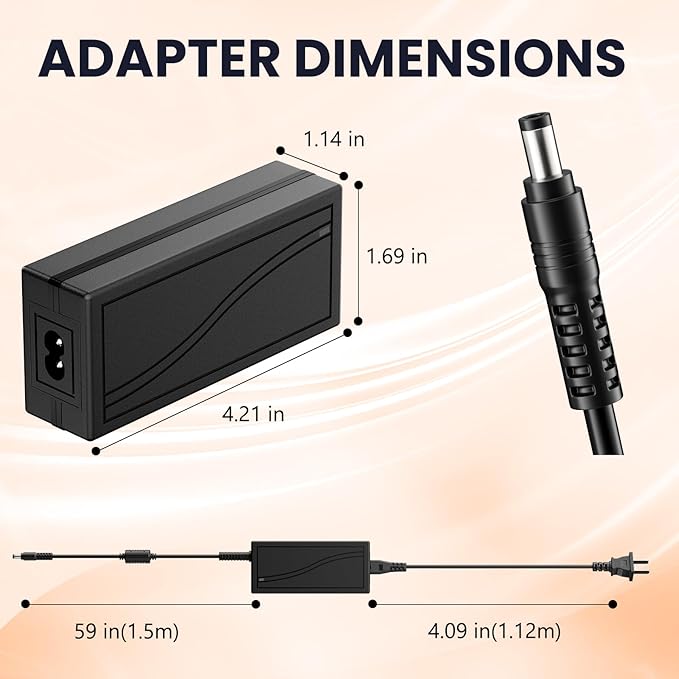 12V AC/DC Adapter for Onsju 18 Egg Incubator with Automatic Egg Turning Temperature and Humidity Control, Incubators Power Supply Cord Charger