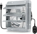 12 Inch Shutter Exhaust Fan with Speed Controller and Power Cord, Wall Mount Attic Fan for Greenhouses, Sheds, Garages, Chicken Coops, Barns Ventilation, 970 CFM