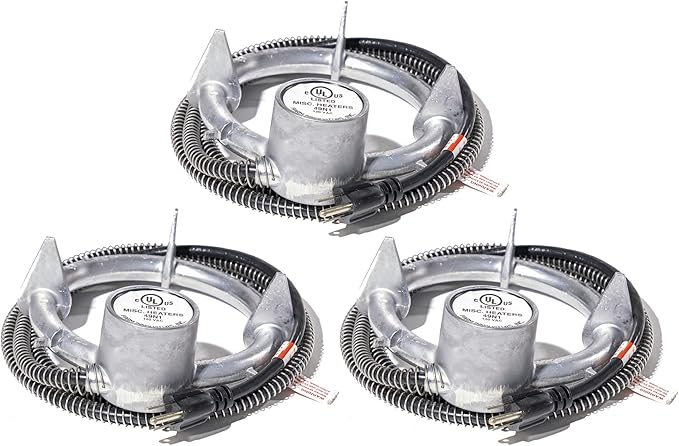 Farm Innovators 3 Pack Bucket De-Icer for up to 5 Gallon Bucket - 250W Aluminum Water Heater for Plastic or Metal Livestock Water Container