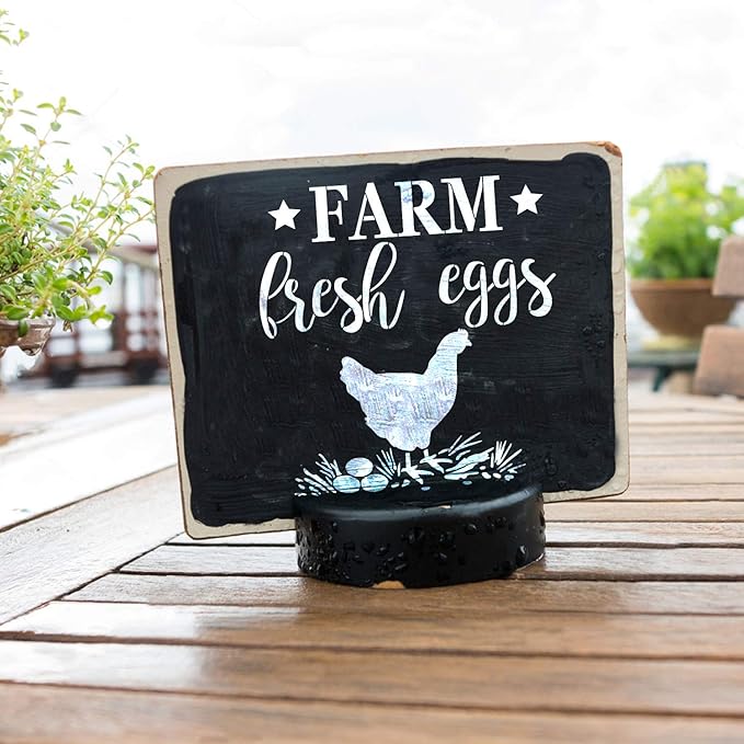 GSS Designs Farm Fresh Eggs Stencil (12x12 Inch) Farm Chicken Sign for Kitchen Wood Wall Home Decor Country Rustic (SL-090)
