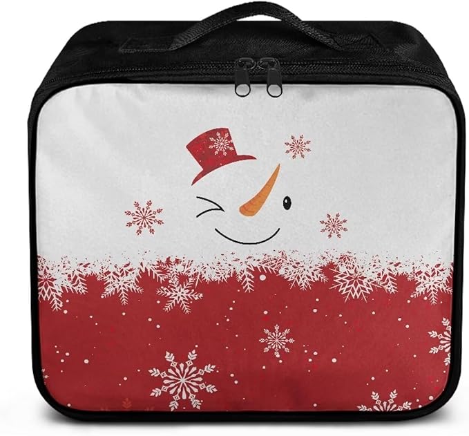 Rnyleeg Cute Empty First Aid Bag Emergency Medical Kit for College Dorm Christmas First Aid Kit for Car Medication Organizer for Home Snowman