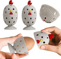 4PCS Silicone Egg Cleaner Brush Set, Egg Wash Brush Scrubber for Fresh Eggs Fruits Vegetables, Reusable Non-Scratch Multifunctional Rotating Egg Washer Tool (Grey)