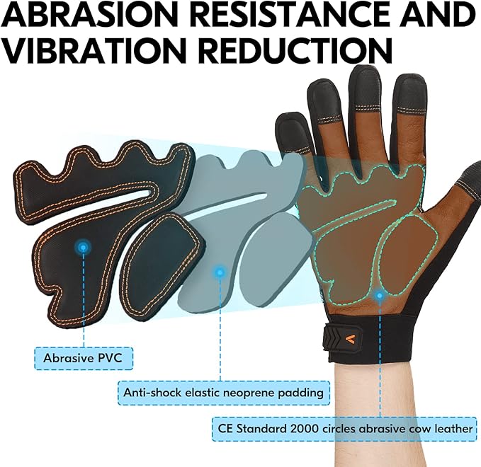 Vgo... Cutproof Gloves,Cut Resistant Gloves,HPPE Anti-cut Liner,Hand Protection,ANSI A3,Touchscreen
