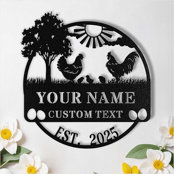Custom Chicken Coop Signs, Personalized Chicken Coop Sign, Custom Metal Farm Signs for Outdoor, Chick Hen House Sign Funny Farmhouse Outside Wall Decor Gift