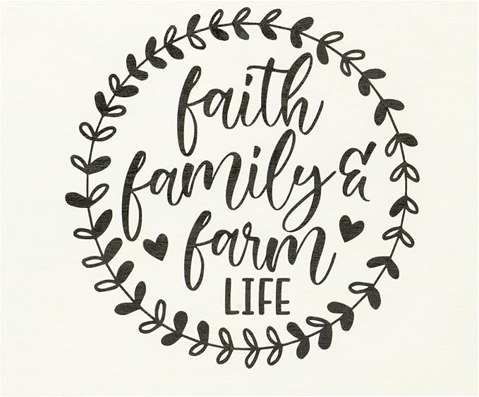 JennyGems Faith Family Farm Life Wooden Sign, Barn Decor, Rustic Farmhouse Decor Wall Hanging, Christian Farm Life, Made in USA