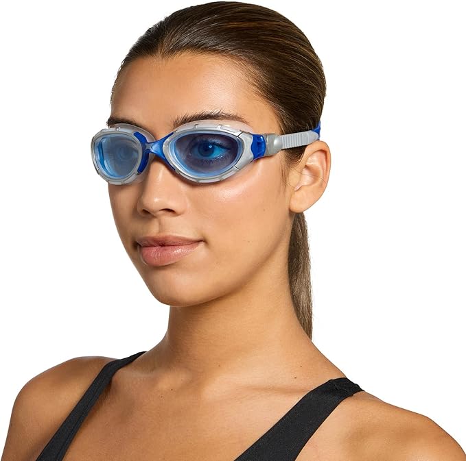 Zoggs Adult Unisex Predator Flex Anti-Fog UV Protection Curved Lens Ultra-Fit Gasket Quick-Adjust Swimming Goggles, 461041