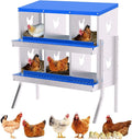 Nesting Boxes for Chickens, Chicken Coop Laying Boxes for Hens with Egg Rollaway System to Protect Eggs, 6/8/10-Hole Galvanized Steel Chicken Nesting Boxes Backyard Farm, Easy to Clean
