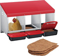 Chicken Nesting Boxes with Cleanable Pull-Out Trays, 3-Hole Wall Mount Roll Away Nest for Easy Cleaning & Egg Collection