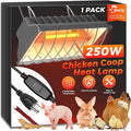 Heat Lamp for Chicken Coop, 250W Waterproof Brooder Heater for Indoor & Outdoor Used, Infrared Heat Lamp with Adjustable Temp & Height, Ideal for Poultry, Livestock & Small Pets