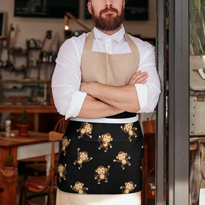Unisex Half Waiter Waist Short Apron Waterproof Chef Works Waitress Aprons