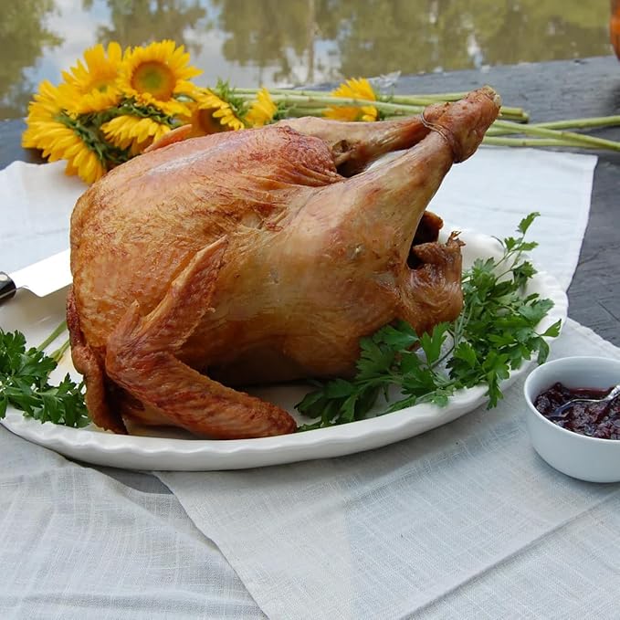 Turkey Deep Fryer Stainless Steel Oversized 44 Quart Stockpot with Basket Poultry Rack Thermometer Hook Seasoning Injector Knife and Fork Set Pair of Fry Gloves for Super Large Turkeys up to 25 Pounds