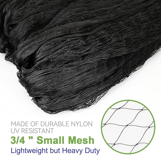 OGORI 25' x 100' Bird Netting Heavy Duty Nylon 3/4" Mesh Garden Netting Protect Fruit Trees, Plants and Vegetables