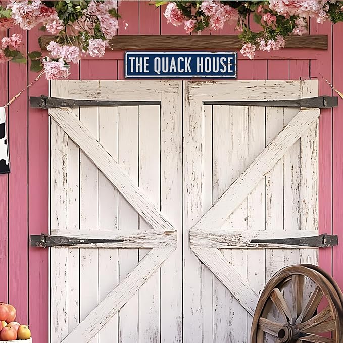 Rustic Farmhouse Style Duck Coop Sign, Metal Outdoor Ducks House Signs, The Quack House Signs, Retro Metal Tin Sign, Farmhouse Decor, Backyard Duck House Gift 15.8x4 Inch