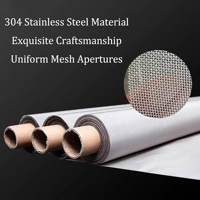 AWSAD Metal Wire Mesh, Stainless Steel Plain Weave Vole 5 (4500 Microns) Easy to Cut DIY Chicken Coop(3.3x85.3ft)
