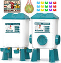 Chicken Feeder and Waterer Set - 3 Gallon/26.5 Pounds, Automatic Chicken Waterer with 4 Cups & 3 Feeder Ports, No Waste Poultry Feeders & Waterers, Chicken Coop Accessories for Hens/Ducks/Poultry
