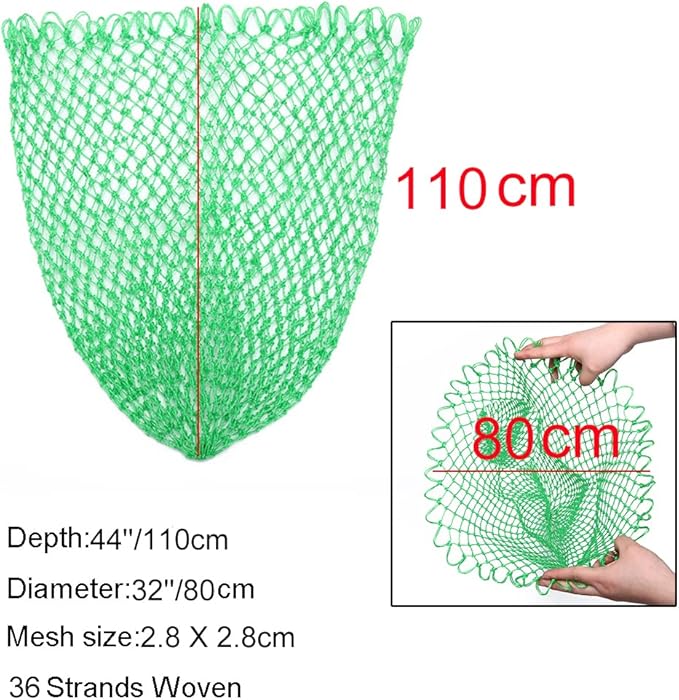 Fishing Net Replacement Netting Fishing Landing Net Replacement Net for Freshwater Saltwater Fishing Green 6 Sizes