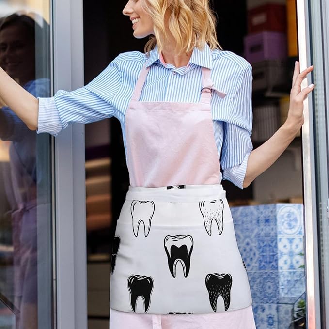 Server Waitress Waist Apron Cooking Kitchen Restaurant Aprons for Women Men