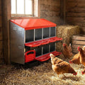 Nesting Boxes for Chickens, Chickens Laying Boxes for Chicken Coop, 8 Compartments Chicken Nesting Boxes, with Removable Tray, Easy Cleaning, for Hens Outdoor Chicken Coop Farm Yard, Red