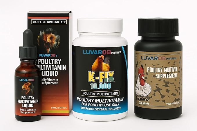 Poultry Vitamin Supplement - Multivitamin & Minerals Formula for Chickens, Rooster & Birds- Tablets/Liquid - for Poultry use only